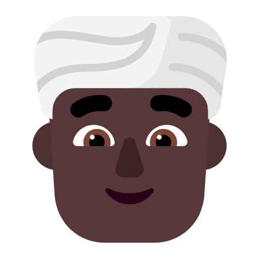 Man Wearing Turban Flat Dark Element from Fluent Emoji Flat Set
