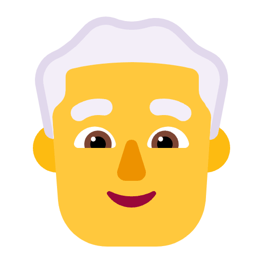 Man White Hair Flat Default Emoji from Fluent Emoji Flat Set
