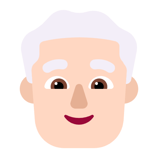 Man White Hair Flat Light Emoji from Fluent Emoji Flat Set