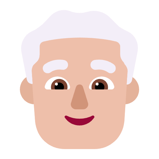 Man White Hair Flat Medium Light Element from Fluent Emoji Flat Set