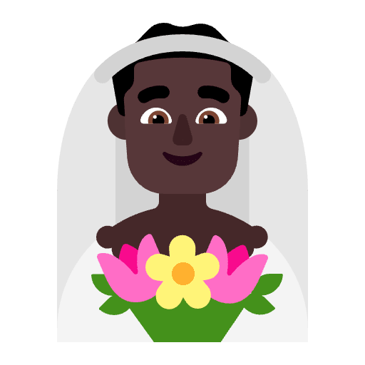 Man With Veil Flat Dark Emoji from Fluent Emoji Flat Set
