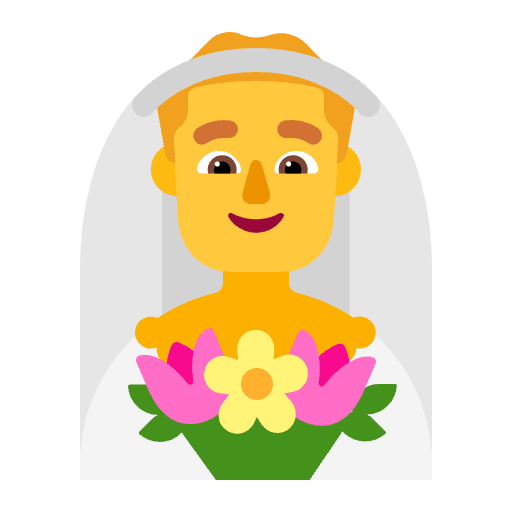 Man With Veil Flat Default Emoji from Fluent Emoji Flat Set