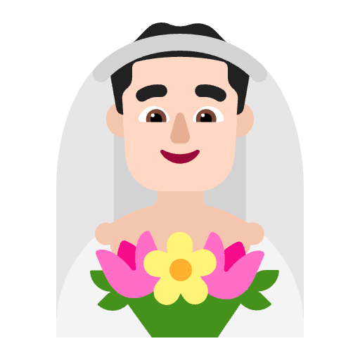 Man With Veil Flat Light Emoji from Fluent Emoji Flat Set