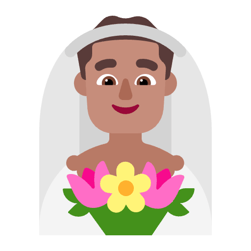 Man With Veil Flat Medium Emoji from Fluent Emoji Flat Set