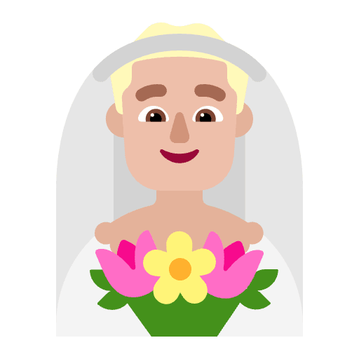 Man With Veil Flat Medium Light Emoji from Fluent Emoji Flat Set