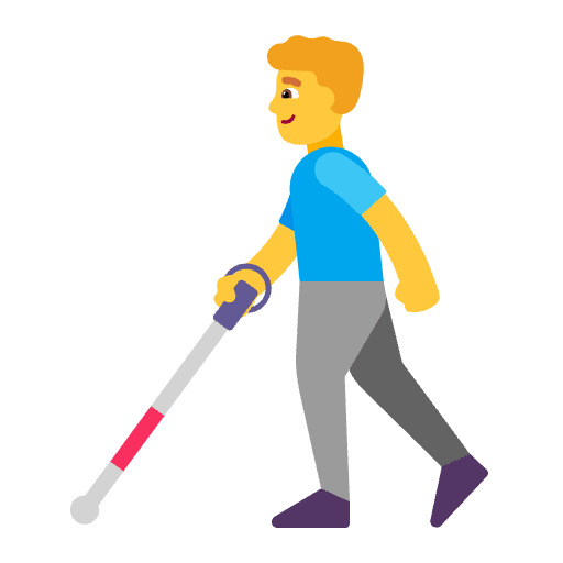 Man With White Cane Flat Default Emoji from Fluent Emoji Flat Set
