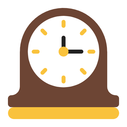 Mantelpiece Clock Flat Emoji from Fluent Emoji Flat Set