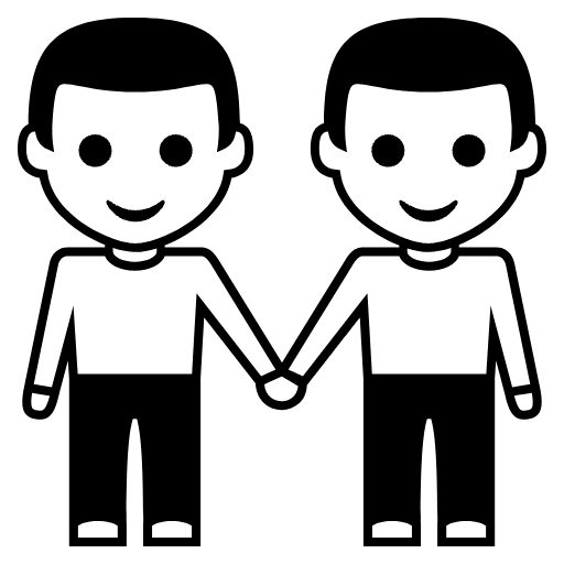 Men Holding Hands Emoji from EmojiTwo Black Set