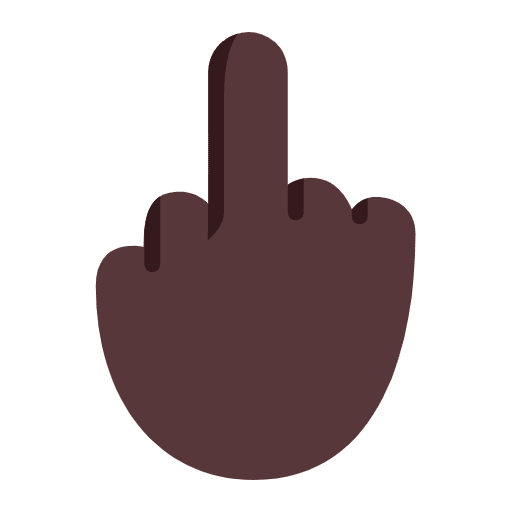 Middle Finger Flat Dark Emoji from Fluent Emoji Flat Set