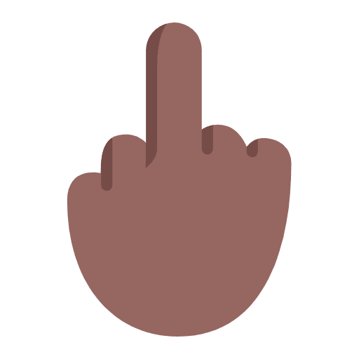Middle Finger Flat Medium Dark Emoji from Fluent Emoji Flat Set