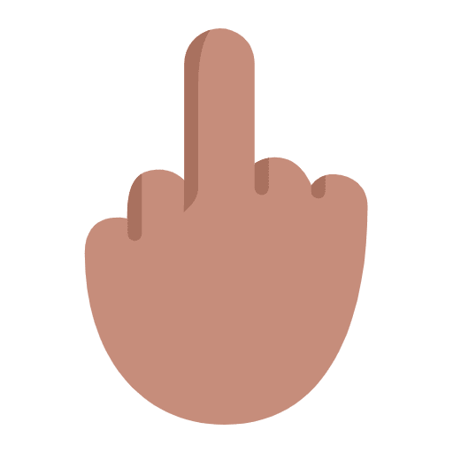 Middle Finger Flat Medium Emoji from Fluent Emoji Flat Set