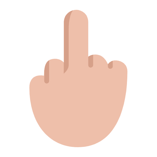 Middle Finger Flat Medium Light Emoji from Fluent Emoji Flat Set