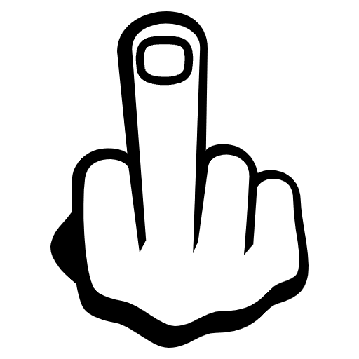 Middle Finger Emoji from EmojiTwo Black Set
