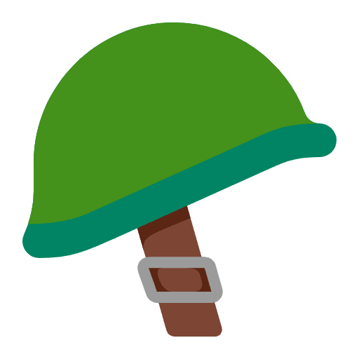 Military Helmet Flat Emoji from Fluent Emoji Flat Set