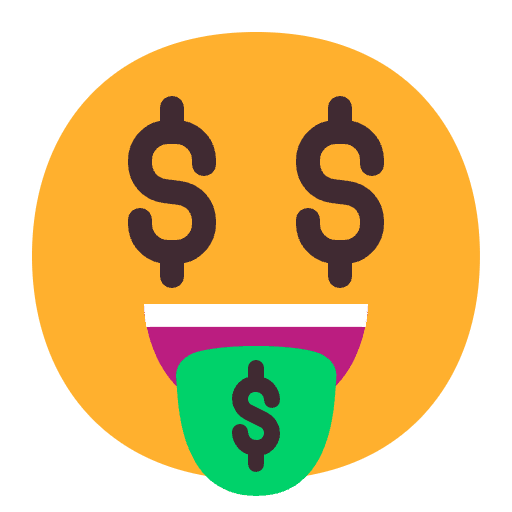 Money Mouth Face Flat Element from Fluent Emoji Flat Set