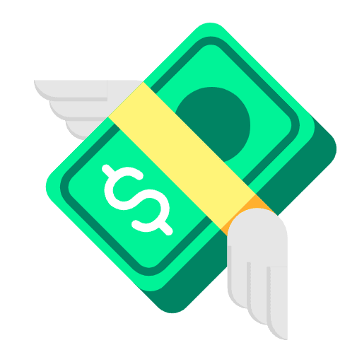 Money With Wings Flat Emoji from Fluent Emoji Flat Set