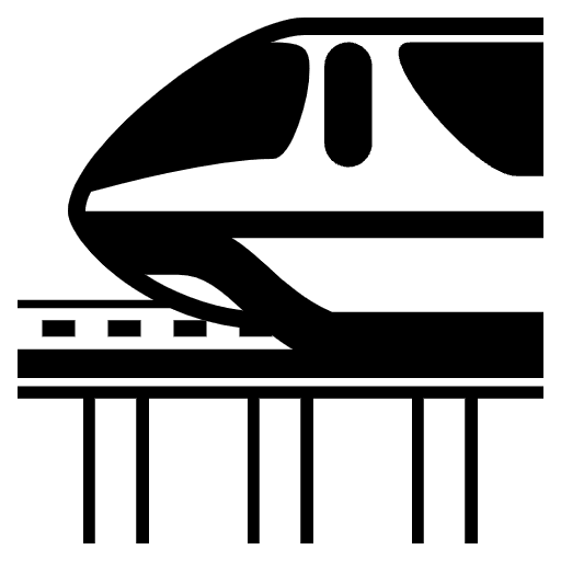 Monorail Emoji from EmojiTwo Black Set