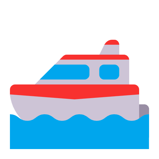 Motor Boat Flat Element from Fluent Emoji Flat Set