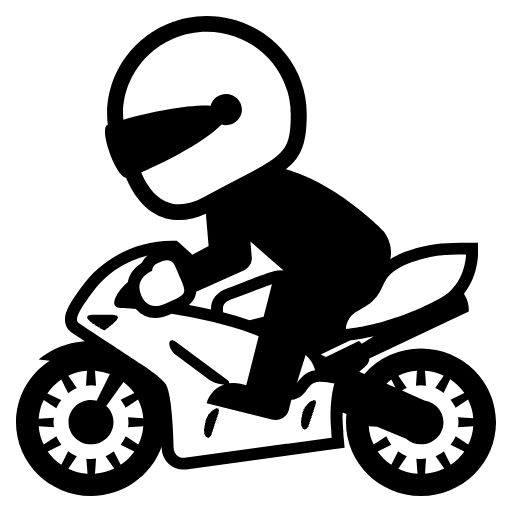 Motorcycle Emoji from EmojiTwo Black Set