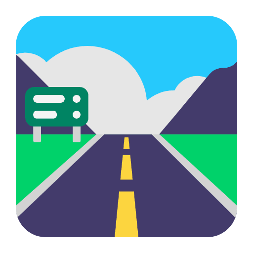 Motorway Flat Element from Fluent Emoji Flat Set
