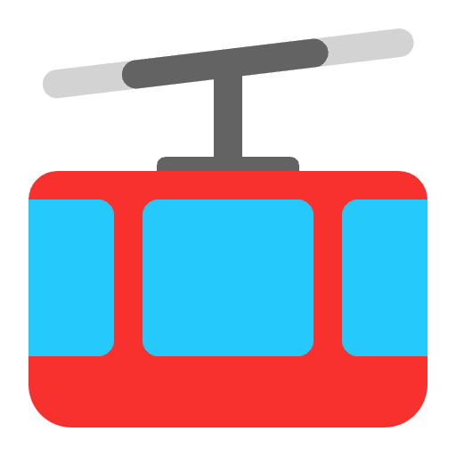 Mountain Cableway Flat Emoji from Fluent Emoji Flat Set
