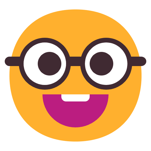Nerd Face Flat Emoji from Fluent Emoji Flat Set