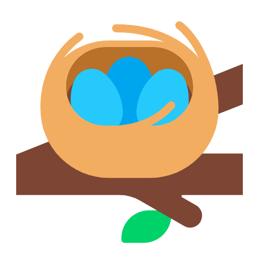 Nest With Eggs Flat Emoji from Fluent Emoji Flat Set