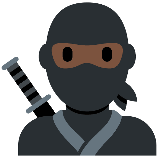 Ninja Dark Skin Tone Emoji from Twemoji Emoji Set