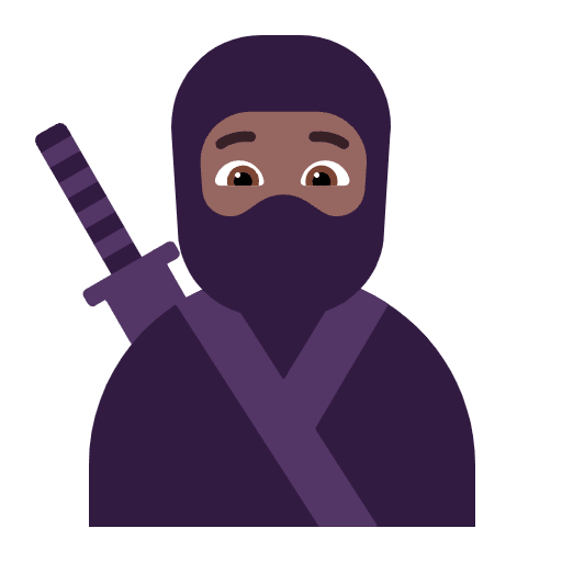 Ninja Flat Medium Dark Emoji from Fluent Emoji Flat Set