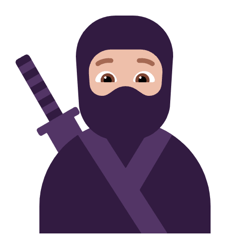 Ninja Flat Medium Light Emoji from Fluent Emoji Flat Set