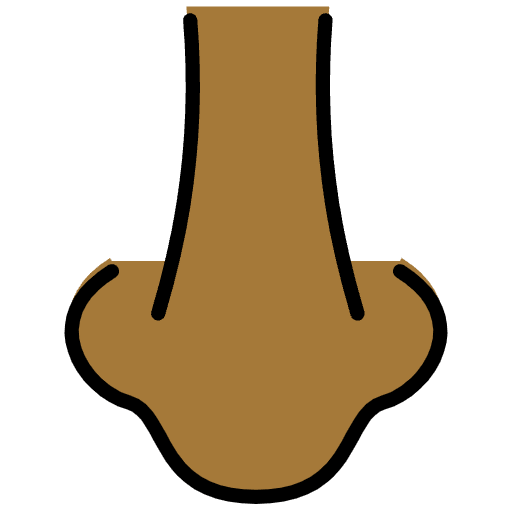 Nose Medium Dark Skin Tone Emoji from OpenMoji Set