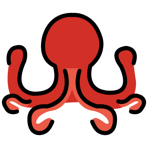 Octopus Emoji from OpenMoji Emoji Set