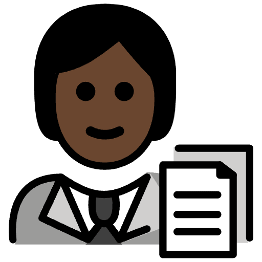 Office Worker Dark Skin Tone Emoji from OpenMoji Emoji Set