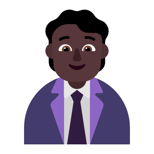 Office Worker Flat Dark Emoji from Fluent Emoji Flat Set