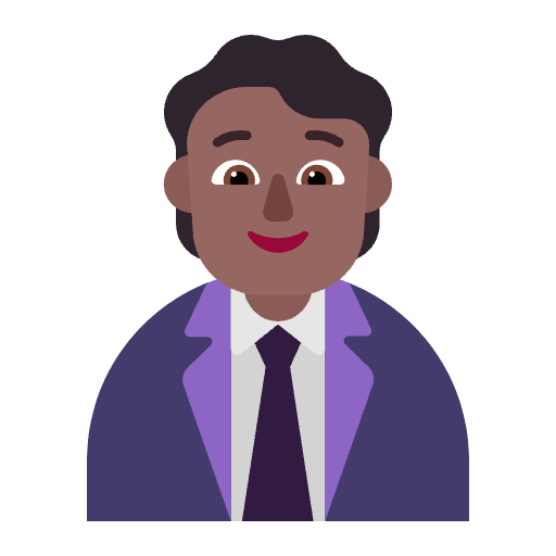 Office Worker Flat Medium Dark Emoji from Fluent Emoji Flat Set