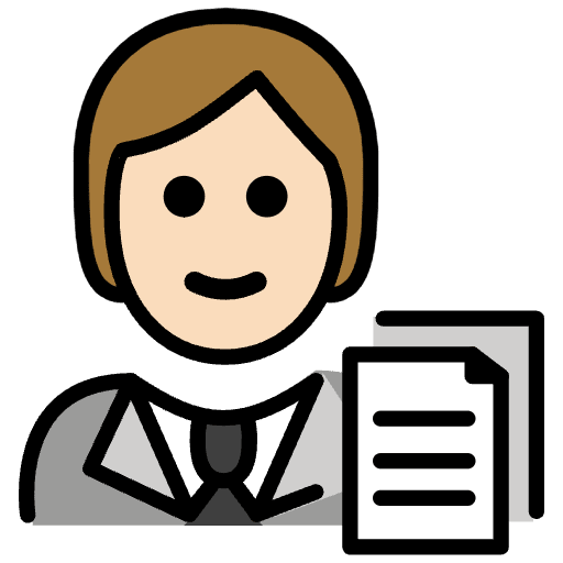Office Worker Light Skin Tone Emoji from OpenMoji Emoji Set