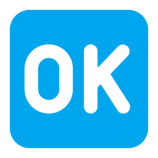 Ok Button Flat Emoji from Fluent Emoji Flat Set