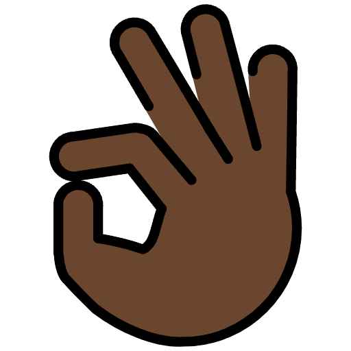 Ok Hand Dark Skin Tone Emoji from OpenMoji Emoji Set