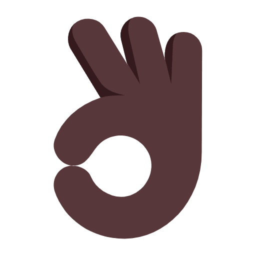 Ok Hand Flat Dark Emoji from Fluent Emoji Flat Set