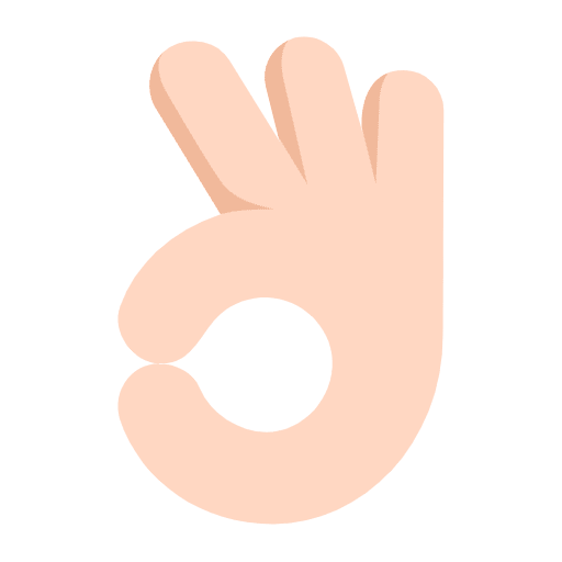 Ok Hand Flat Light Emoji from Fluent Emoji Flat Set
