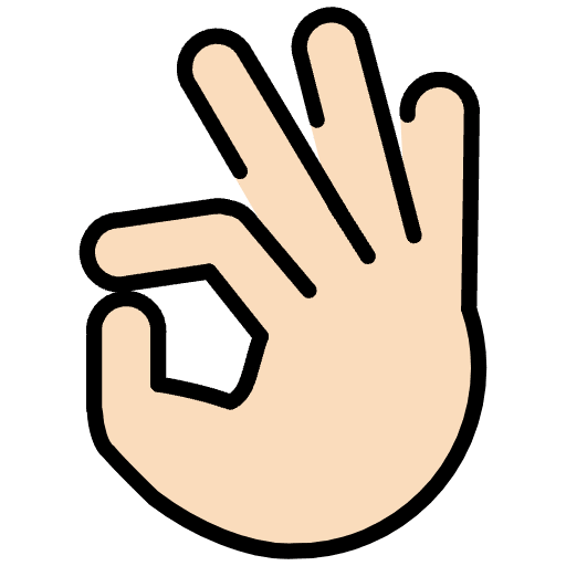 Ok Hand Light Skin Tone Emoji from OpenMoji Emoji Set
