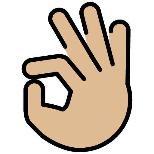 Ok Hand Medium Light Skin Tone Emoji from OpenMoji Emoji Set