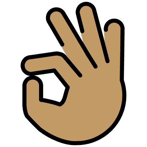 Ok Hand Medium Skin Tone Emoji from OpenMoji Emoji Set