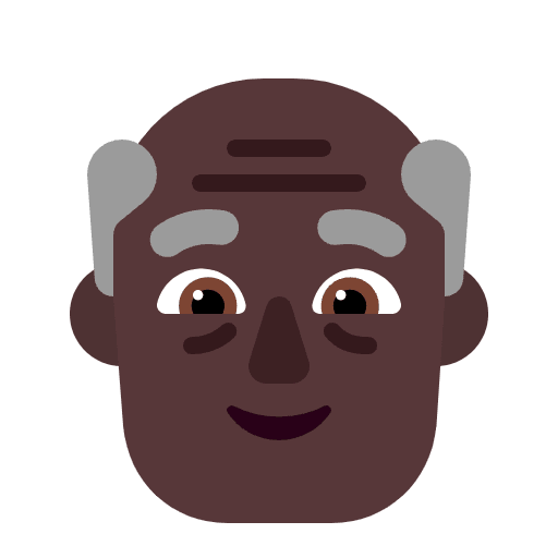 Old Man Flat Dark Emoji from Fluent Emoji Flat Set