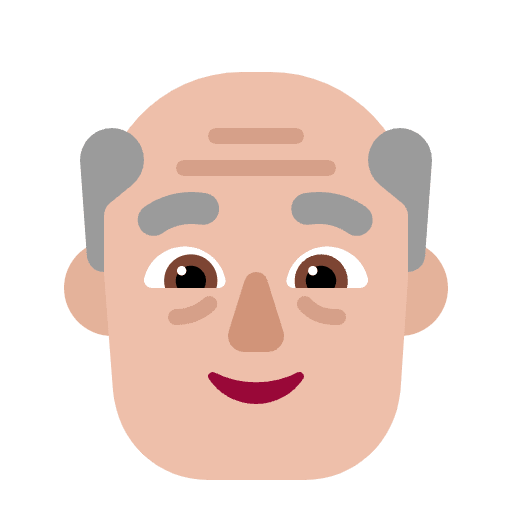 Old Man Flat Medium Light Emoji from Fluent Emoji Flat Set