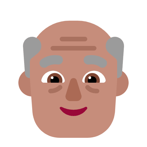 Old Man Flat Medium Emoji from Fluent Emoji Flat Set