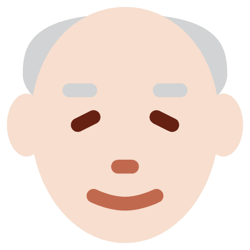 Old Man Light Skin Tone Element from Twemoji Emoji Set