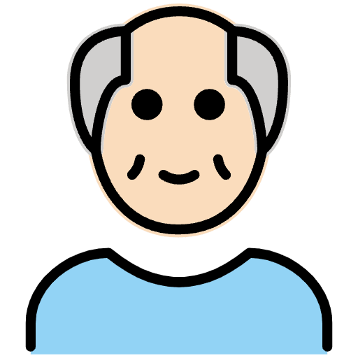 Old Man Light Skin Tone Emoji from OpenMoji Emoji Set