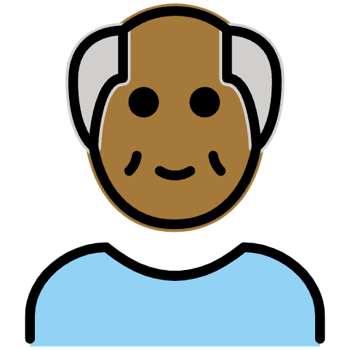 Old Man Medium Dark Skin Tone Element from OpenMoji Emoji Set