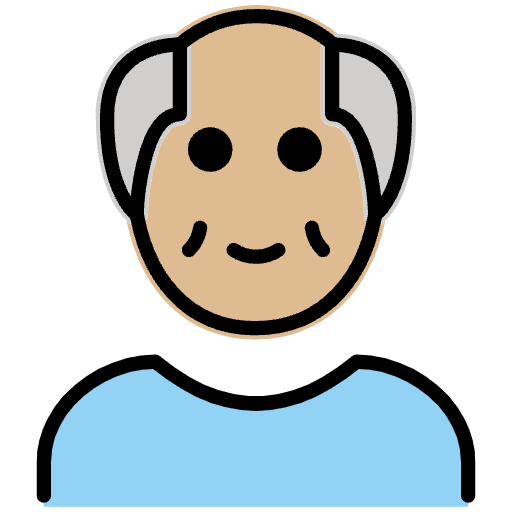 Old Man Medium Light Skin Tone Emoji from OpenMoji Emoji Set